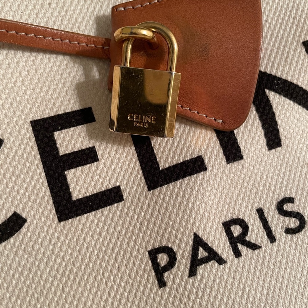 Celine Cream and Brown Tote Bag - Picture 2 of 13